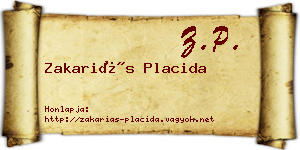 Zakariás Placida névjegykártya